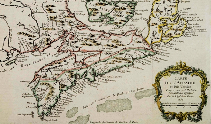 Carte de l'Accadie et Pays Voisins, 1757
