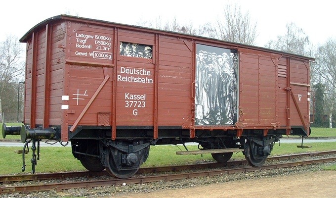 Wagon à Neuengamme dans lequel on acheminait les déportés 